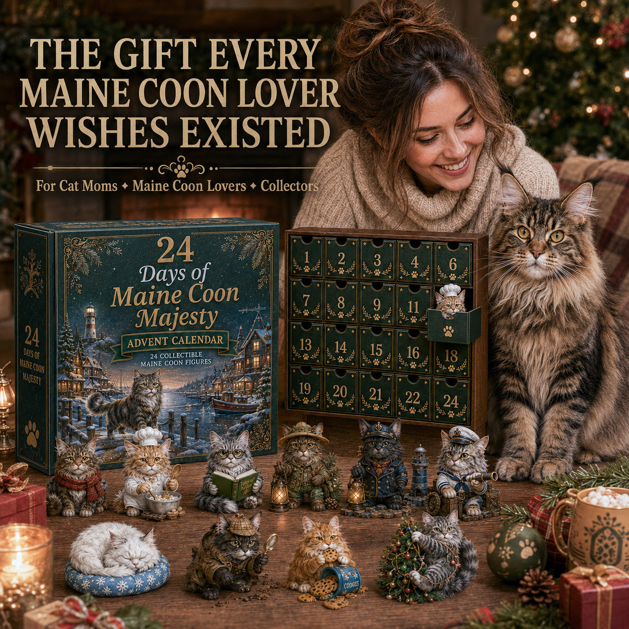 ⏰Limited Stock 50% OFF - 🎄🐱 2026 Maine Coon Advent Calendar – 24 Days of Maine Coon Majesty