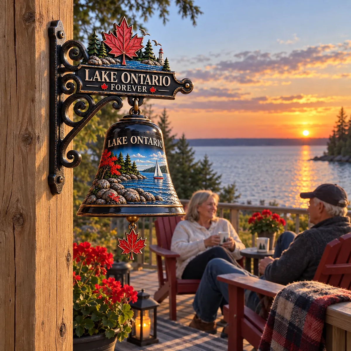 🍁 Lake Ontario Heritage Bell™ – Vintage Lakeside Hanging Chime 🔔