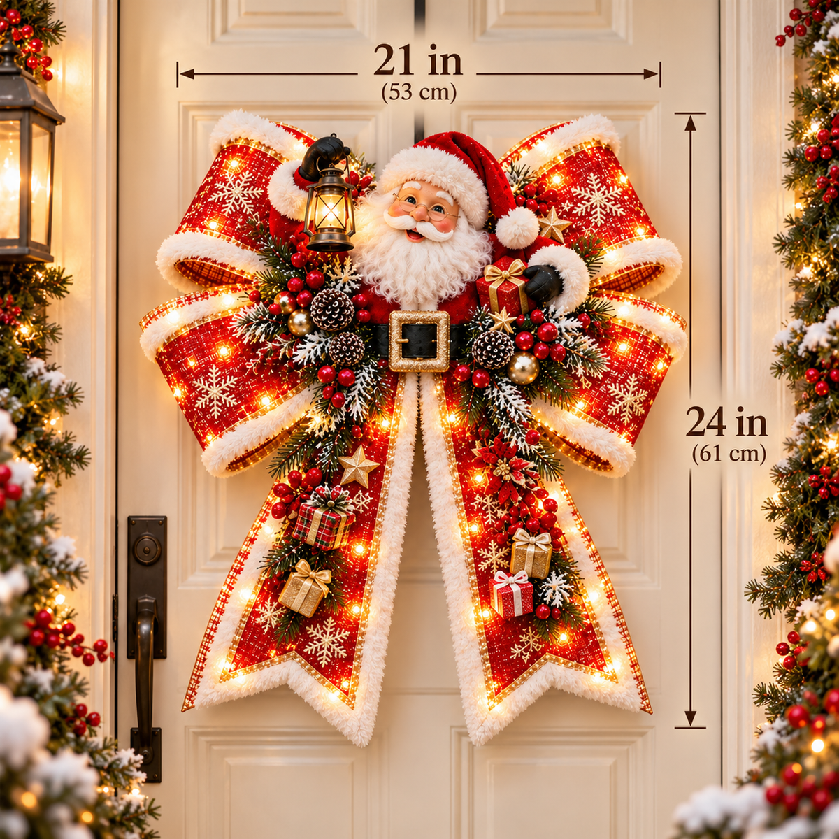 🎄 Christmas Sale 50% OFF! 🎀 Magic Bow Door Hangers – Oversized Light-Up Holiday Bows in 6 Festive Styles