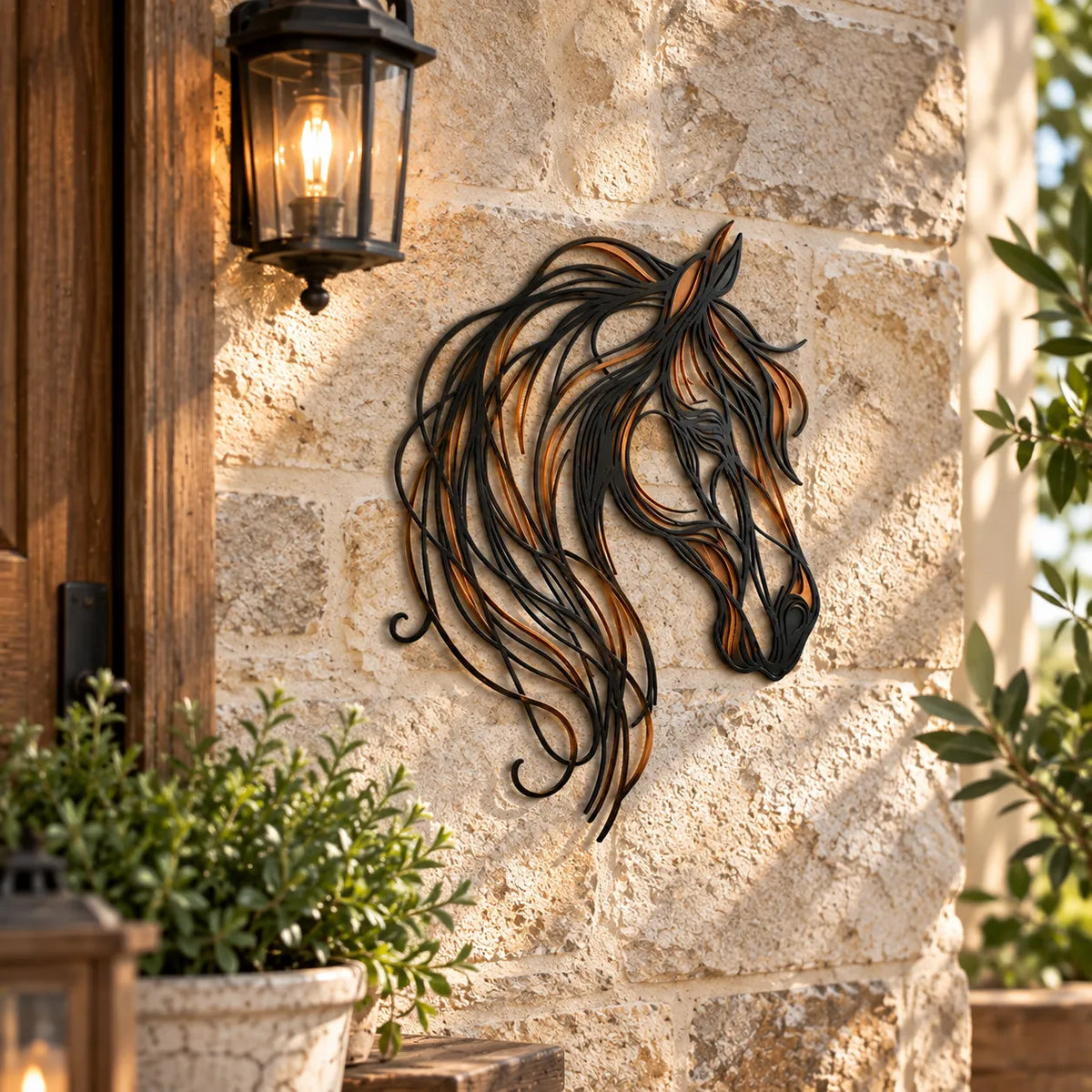 Wild Grace Horse Metal Wall Art – Flowing Mane Equestrian Decor