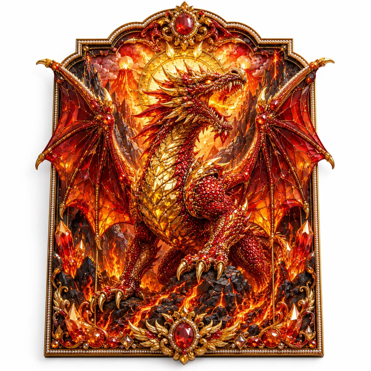 ⏰Limited Stock 50% OFF - 🐉 3D Layered Dragon Diamond Painting Kit, 5 Styles Fantasy Crystal Pearl Drill DIY Art Decor 25×30cm