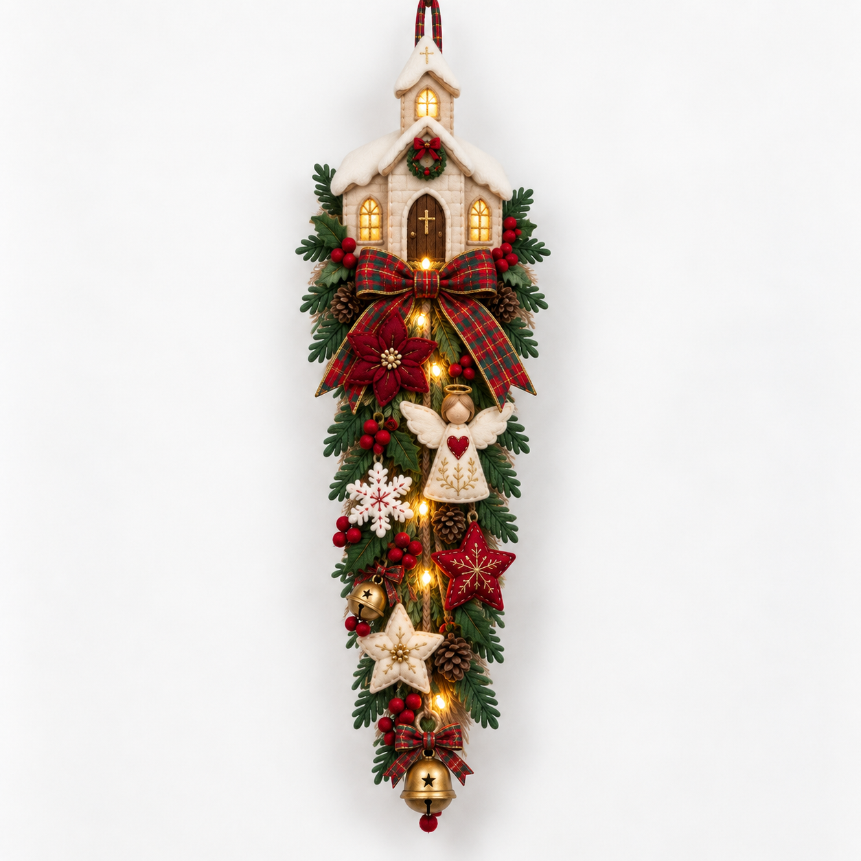 🐮🎄 MerryCascade™ Highland Cow Glowing Christmas Door Hanger