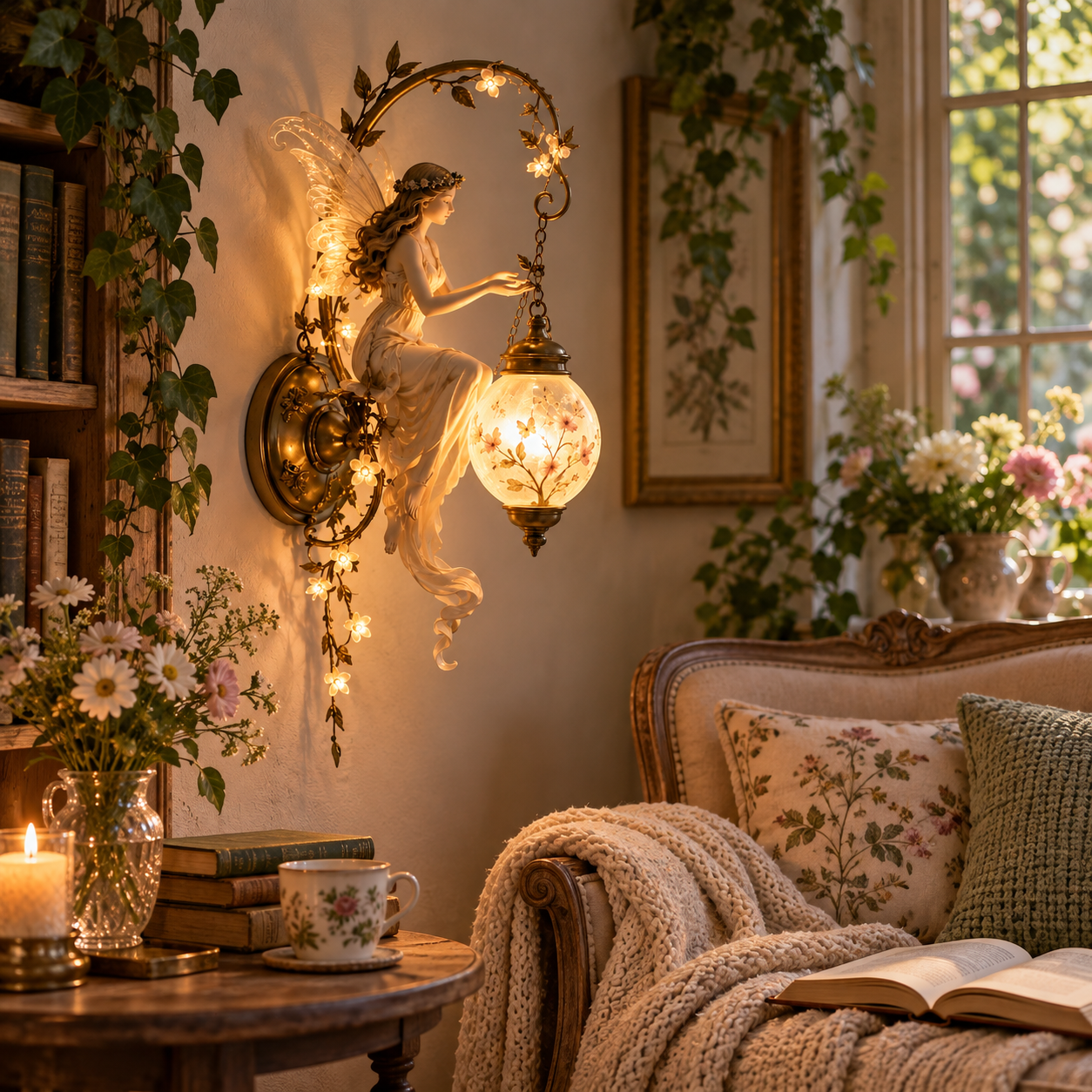 🧚✨ Enchanted Fairy Blossom Lantern Wall Light 🌸🏮
