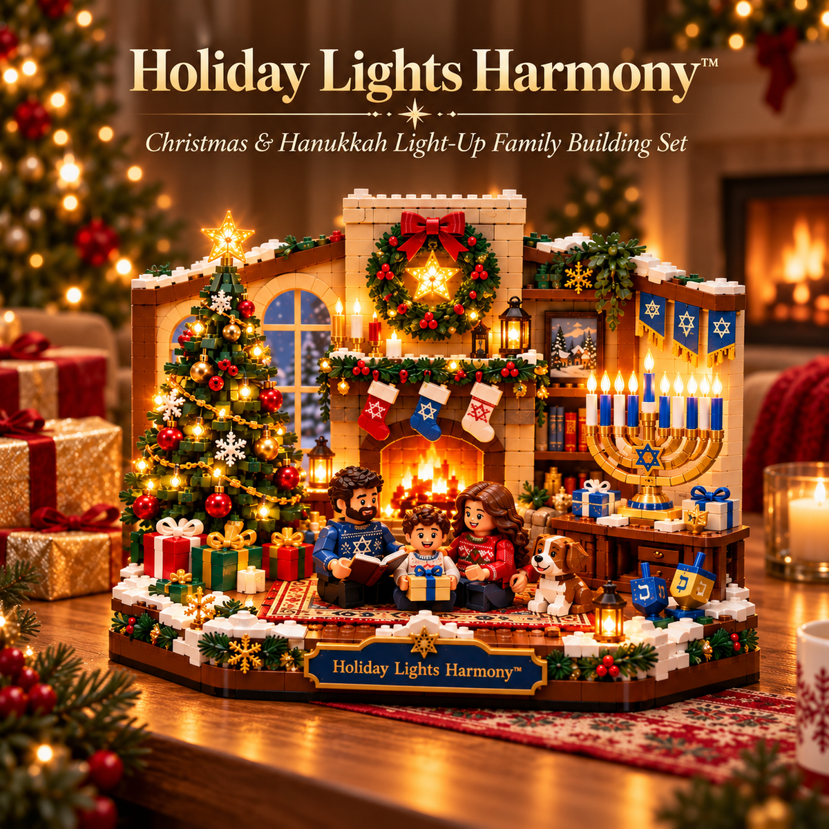 🕎✨ Last Day 50% OFF 🔥 Hanukkah Family Light Building Block Display Set