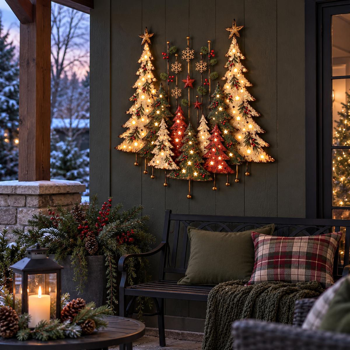 Vintage Christmas Forest Wall Art