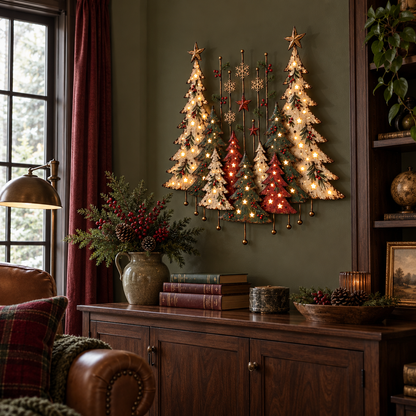 Vintage Christmas Forest Wall Art