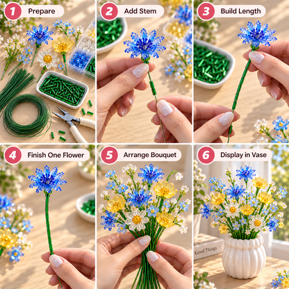 🌸 DIY Beaded Flower Bouquet Kit | Create Your Own Forever Blooming Crystal Flowers