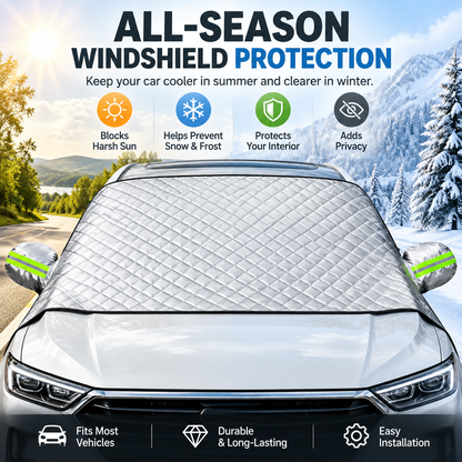 🔥Last Day 50% OFF- 🚗 Magnetic Windshield Cover – All-Season Sun, Snow & Frost Protector for Cars, SUVs & Trucks