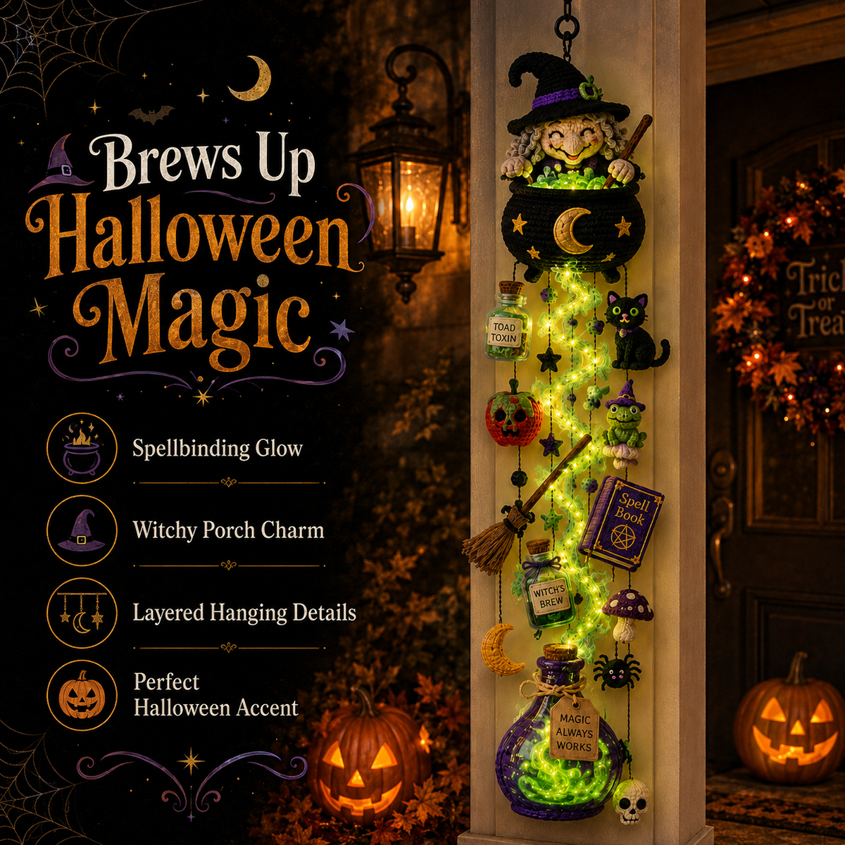 Haunted Glow Halloween day and night display