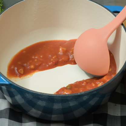 🥄 Soft-Edge Silicone Ladle – Scoop, Scrape & Measure Every Last Drop ✨