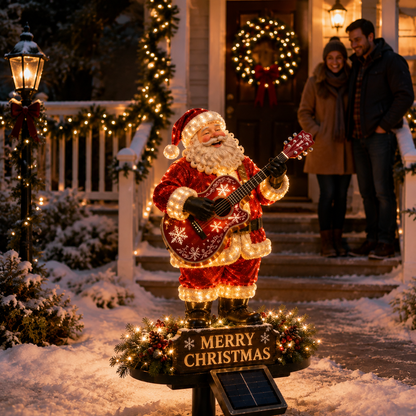 🔥49% Off Last Day Solar-Powered Light-Up Guitar Santa Christmas Yard Decoration