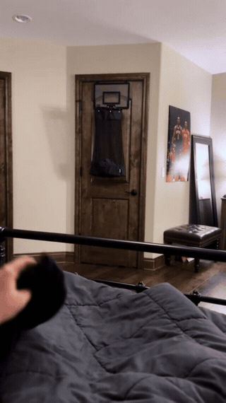 Basketball laundry hoop demonstration