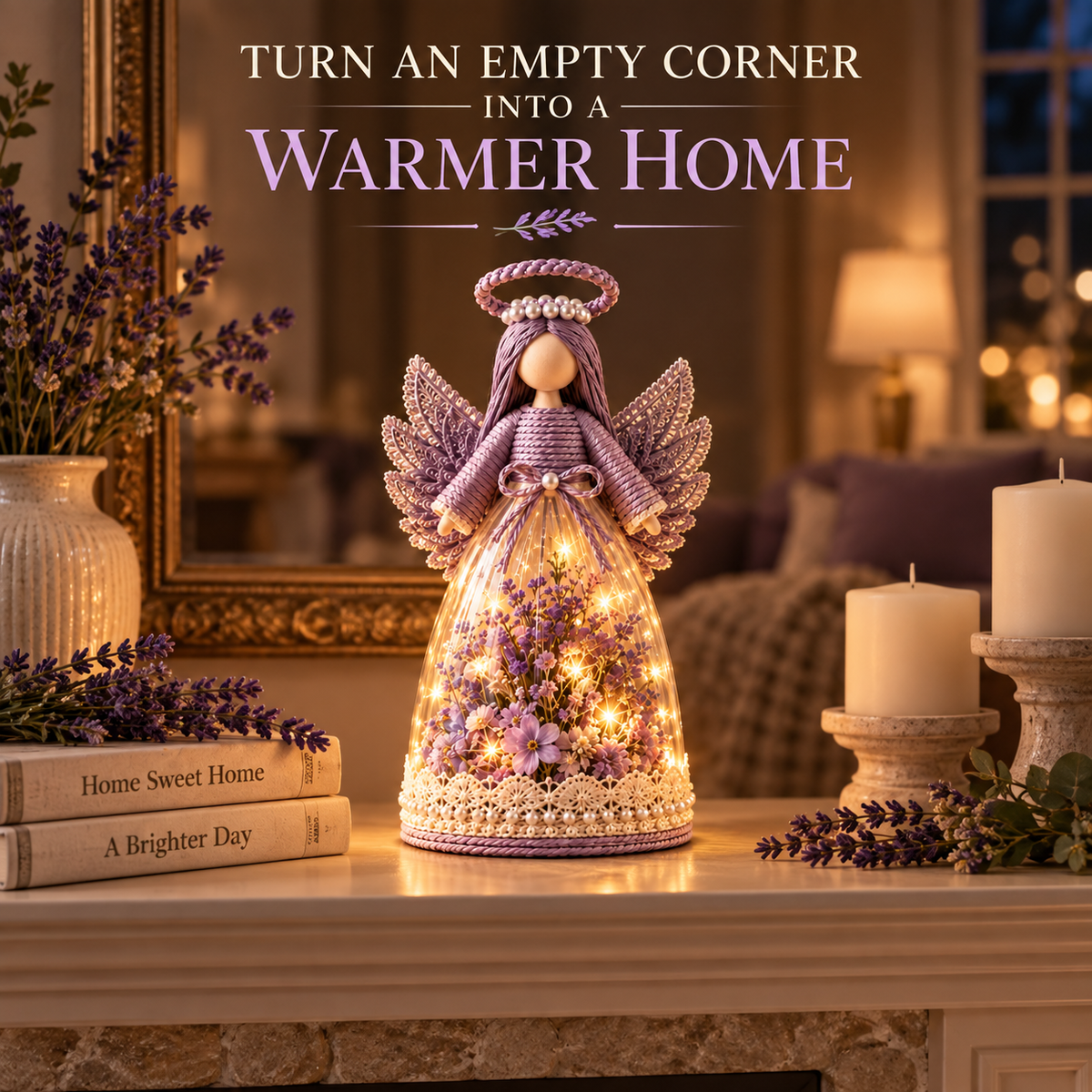 Lighted Floral Angel Figurine