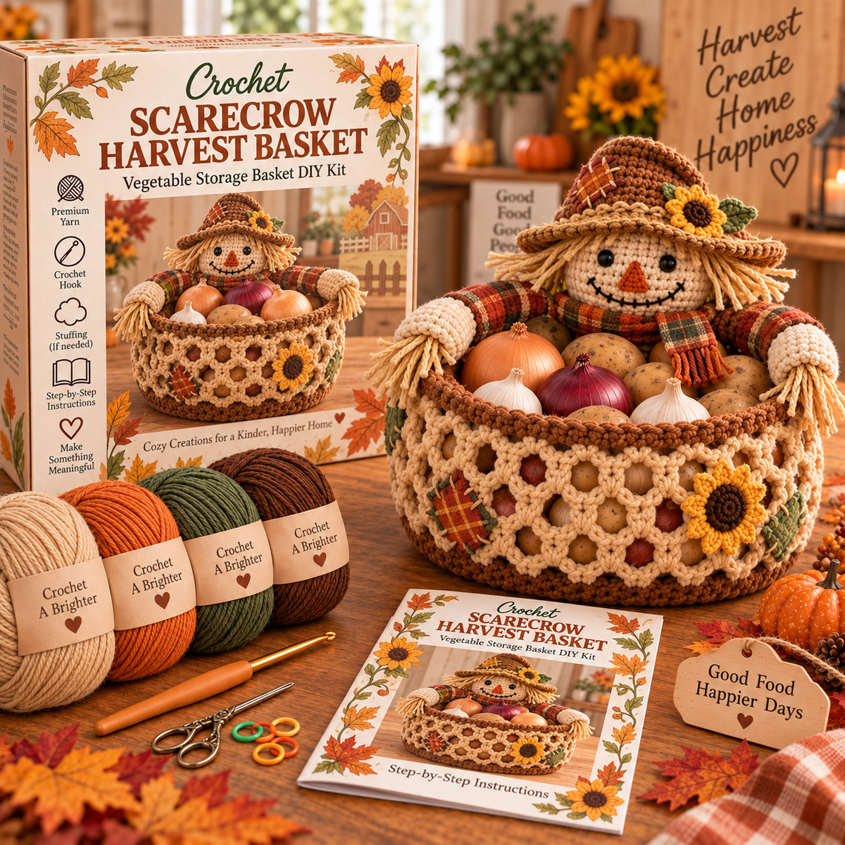 Harvest Keeper Harvest Basket Crochet DIY Kit