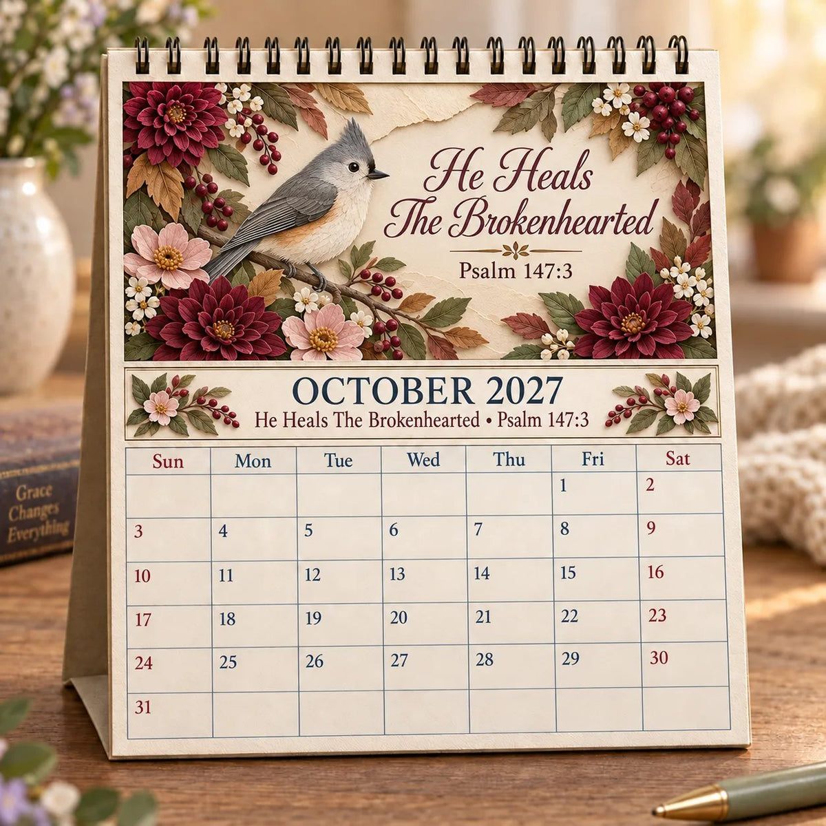 ✝️ Faith Through the Seasons™ 2027 Scripture Calendar | 12 Months of Hope, Nature & Grace