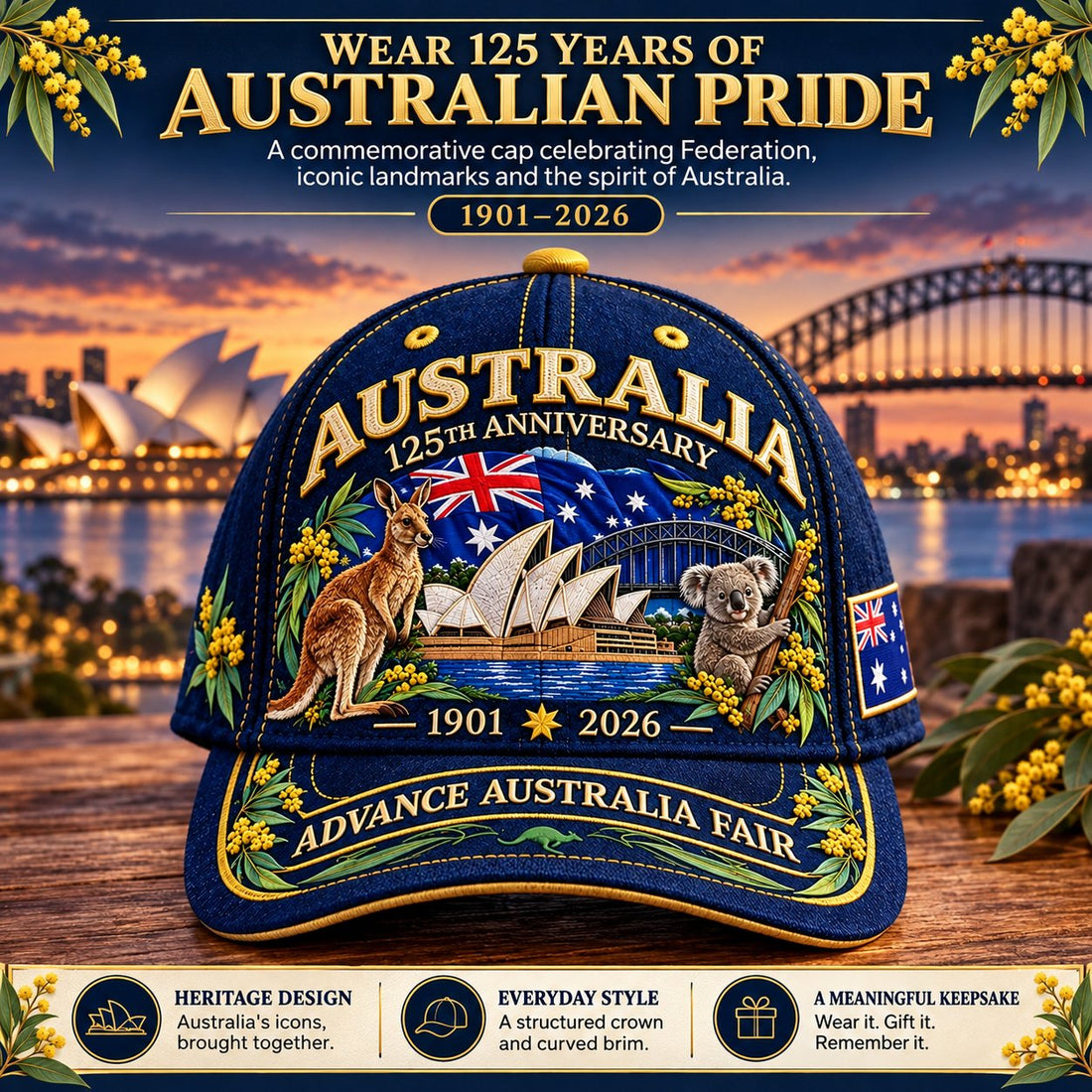 Australia 1901 2026 commemorative cap