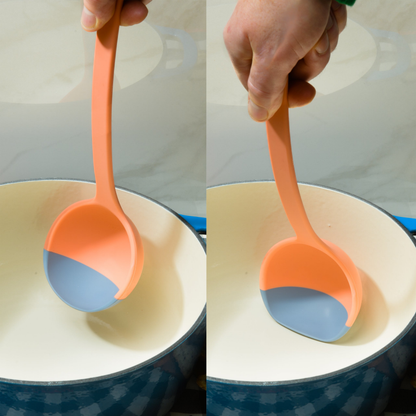 🥄 Soft-Edge Silicone Ladle – Scoop, Scrape & Measure Every Last Drop ✨