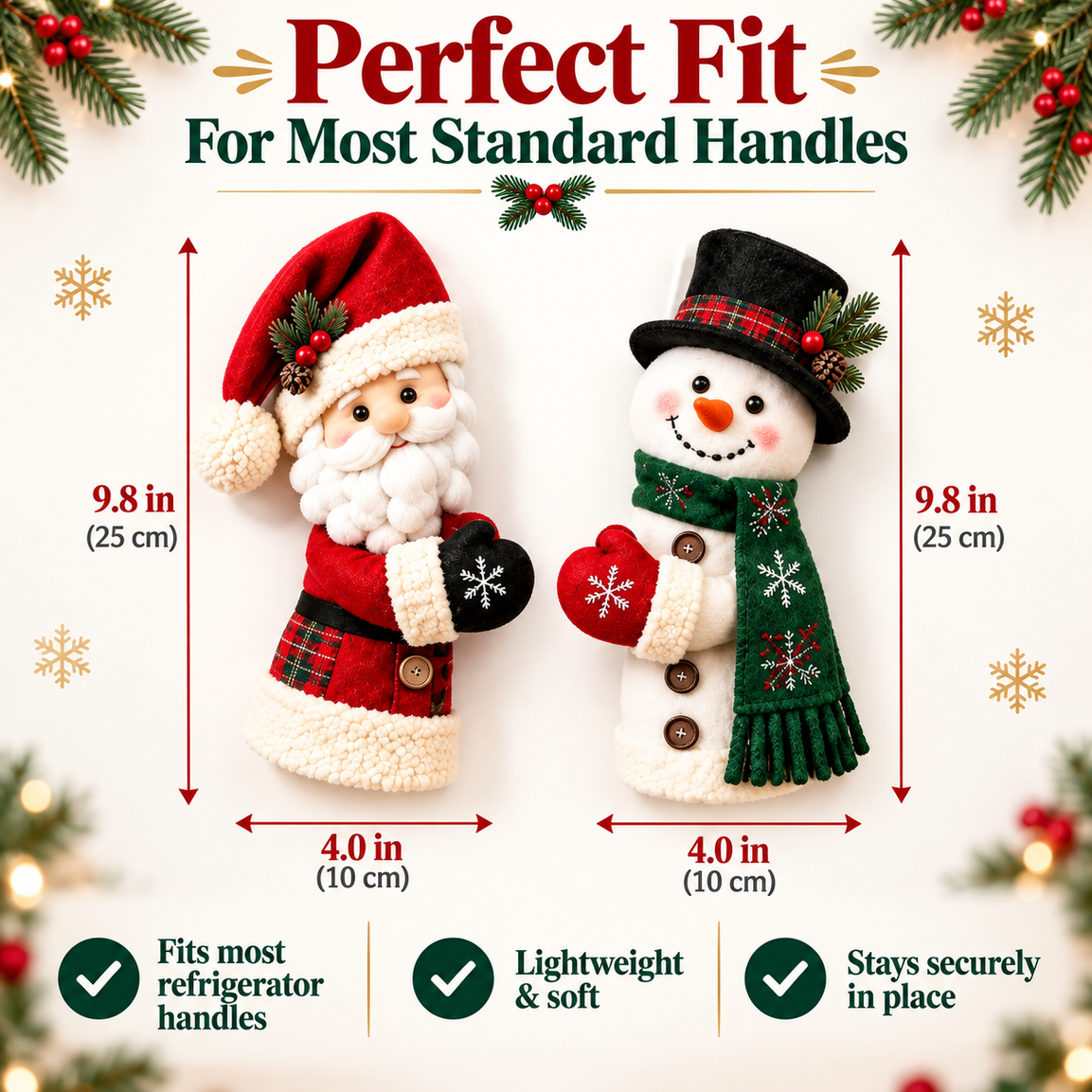 🎅⛄ Christmas Kitchen Handle Huggers™ – Santa & Snowman Holiday Decor 🎄