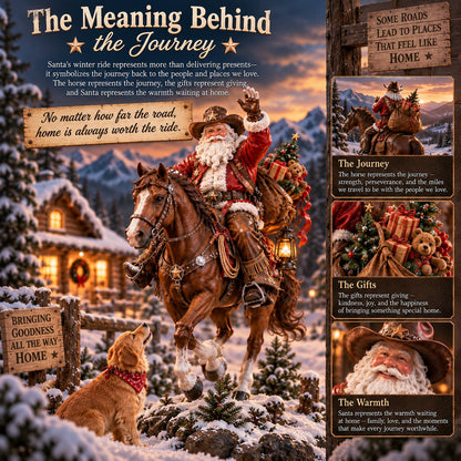 🤠🎄 Home for Christmas Cowboy Santa – Rustic Western Holiday Memory Keepsake