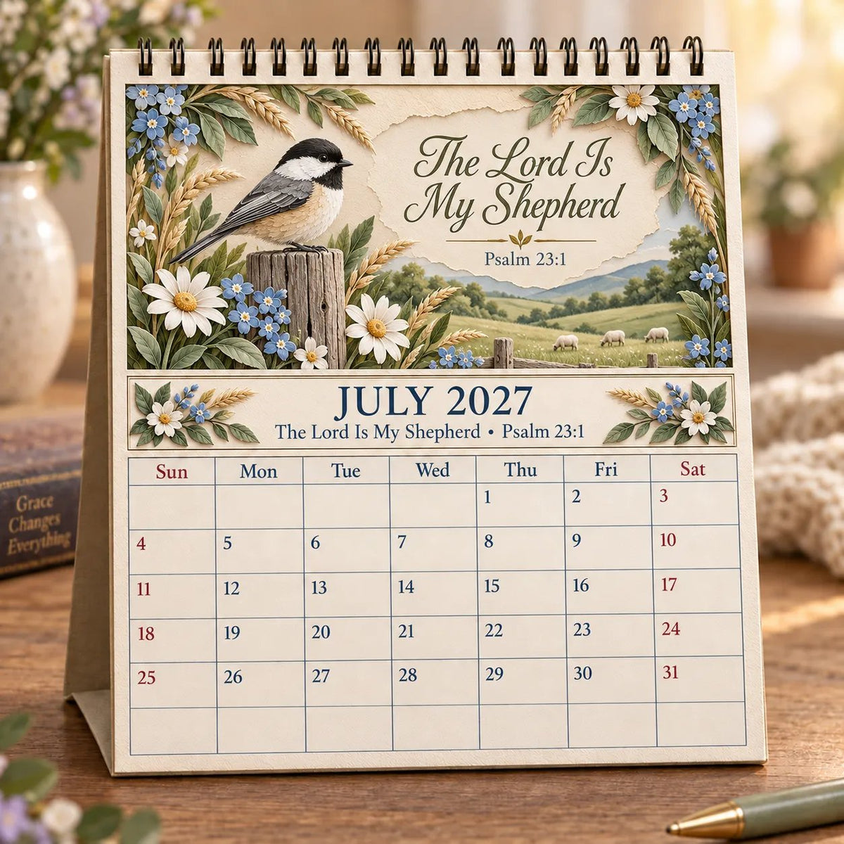 ✝️ Faith Through the Seasons™ 2027 Scripture Calendar | 12 Months of Hope, Nature & Grace