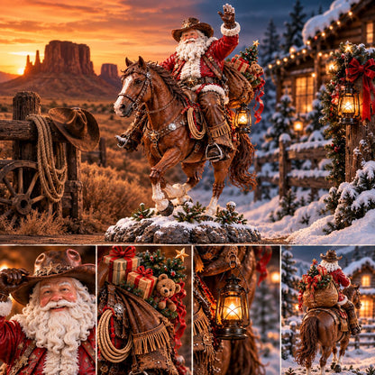 🤠🎄 Home for Christmas Cowboy Santa – Rustic Western Holiday Memory Keepsake