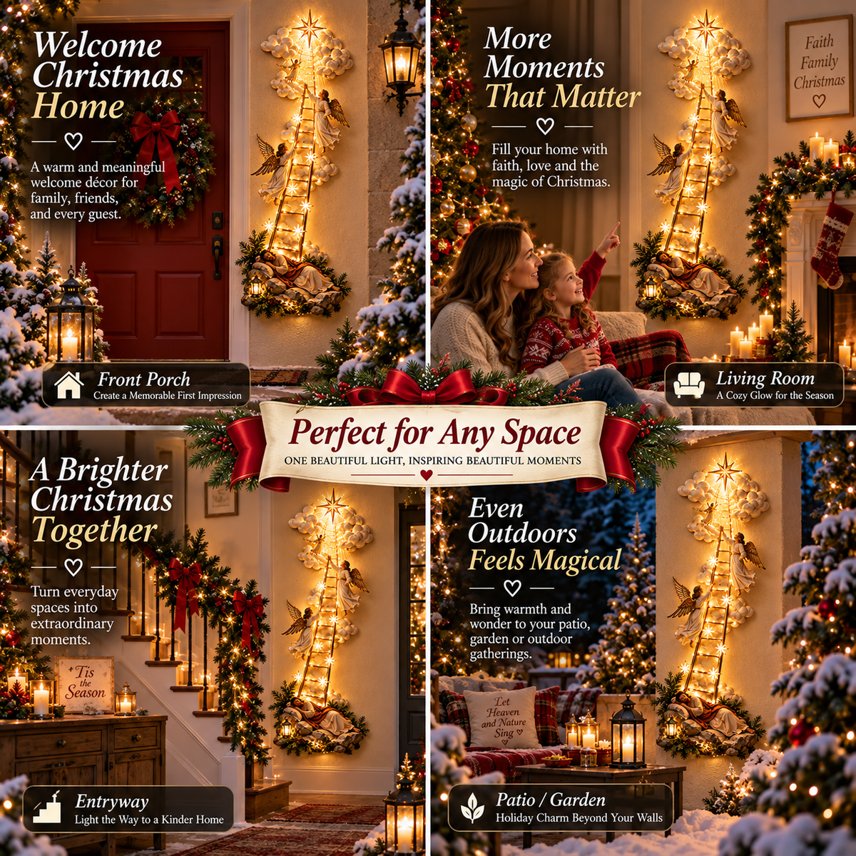 ⏰Limited Stock 50% OFF -✝️✨ Jacob’s Ladder Lighted Wall Décor | A Story of Faith, Hope & Heaven 🌟