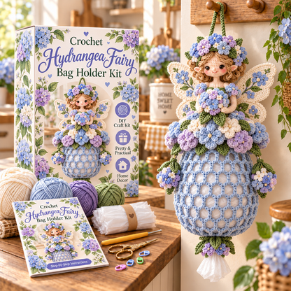 🔥 BUY 3 GET 1 FREE 🔥- 🌸 Flower Fairy Crochet Bag Holder DIY Kit | 6 Garden-Inspired Designs 🧚‍♀️