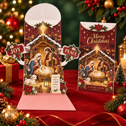 ⏰LAST DAY 50% OFF 🎄Handmade 3D Christmas Money Card – Pop-Up Holiday Card with Cash Envelope & Message Space 💌✍💵