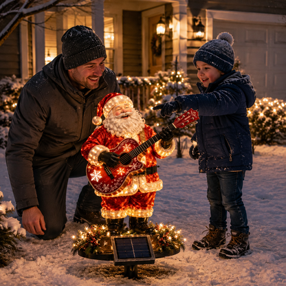 🔥49% Off Last Day Solar-Powered Light-Up Guitar Santa Christmas Yard Decoration