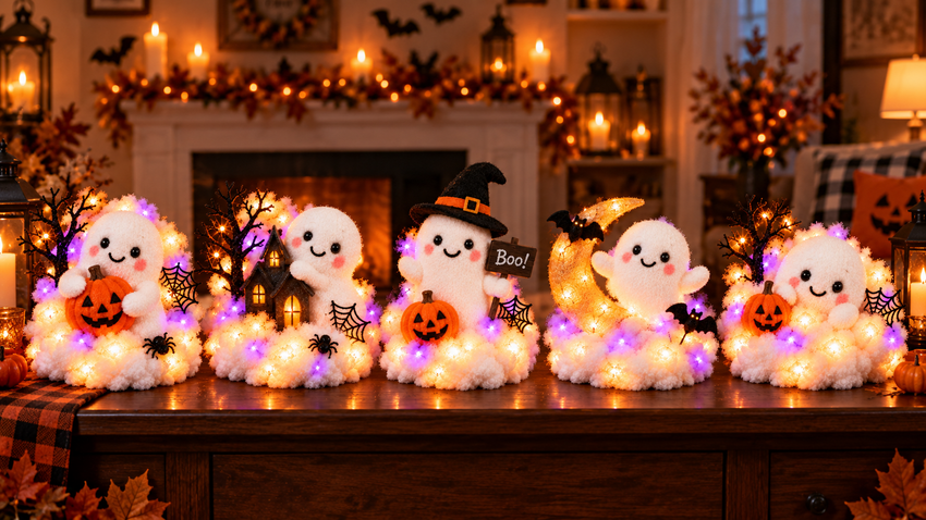 Halloween ghost crew daytime display