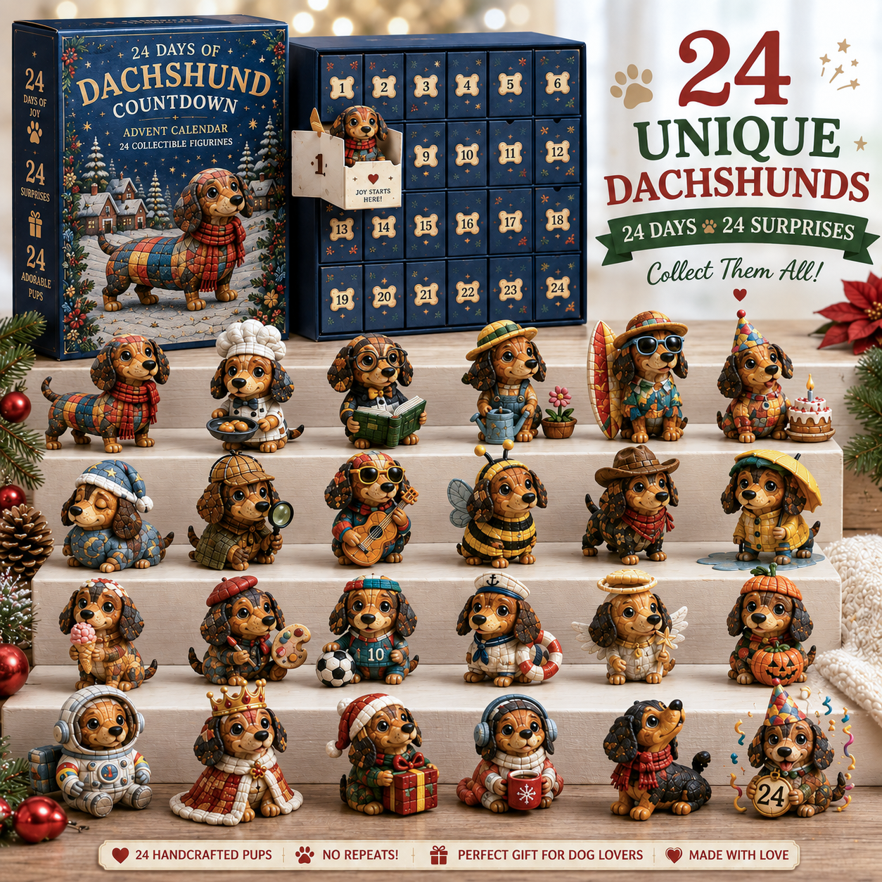 ⏰Limited Stock 50% OFF - 🎄🐶 2026 French Bulldog Advent Calendar – 24 Days of Frenchie Mischief