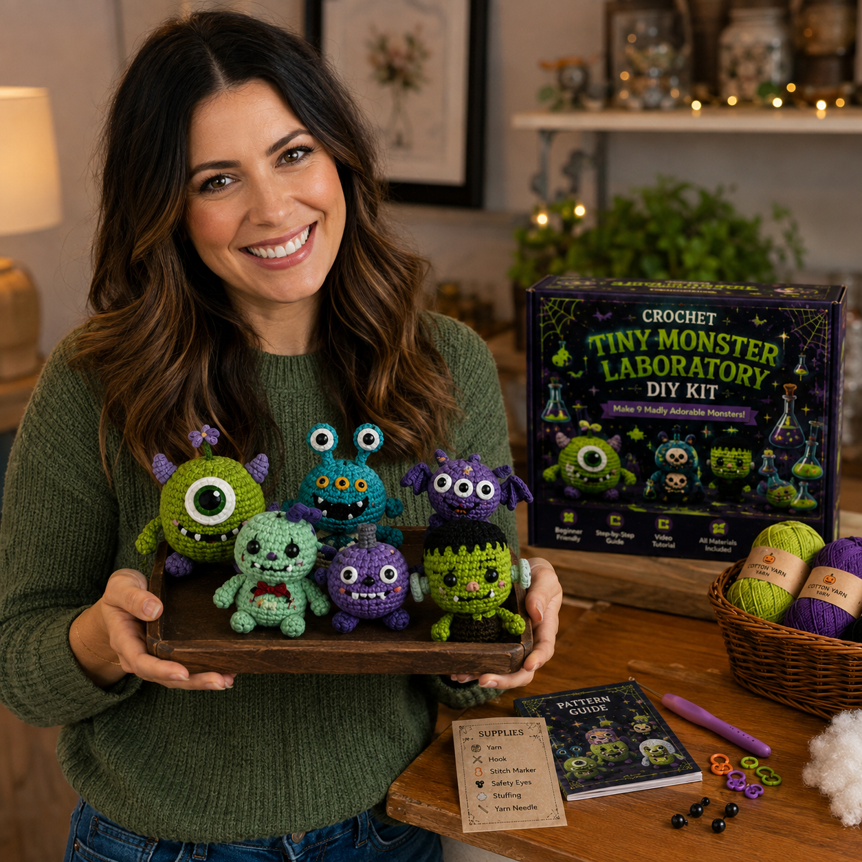 Crochet kit materials and crafting process