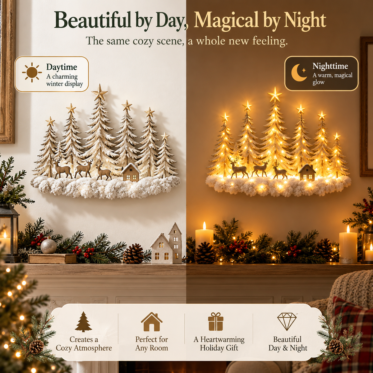 Winterglow Grove beautiful by day and magical by night