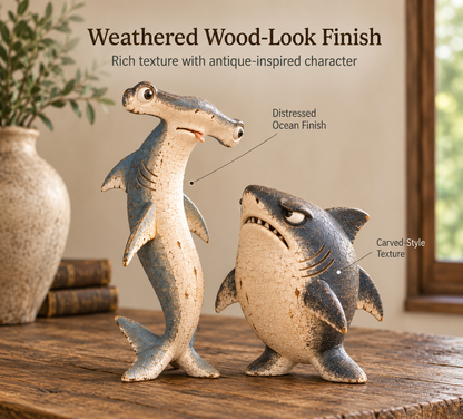 🦈😂 Chaos & Regret Shark Pair – Funny Desk Companion Duo for Best Friends