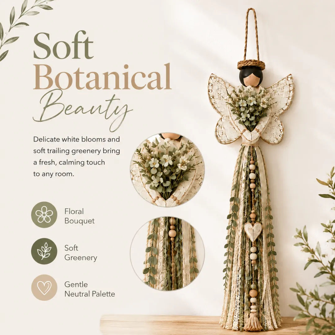 Grace In Bloom Angel Wall Hanging size
