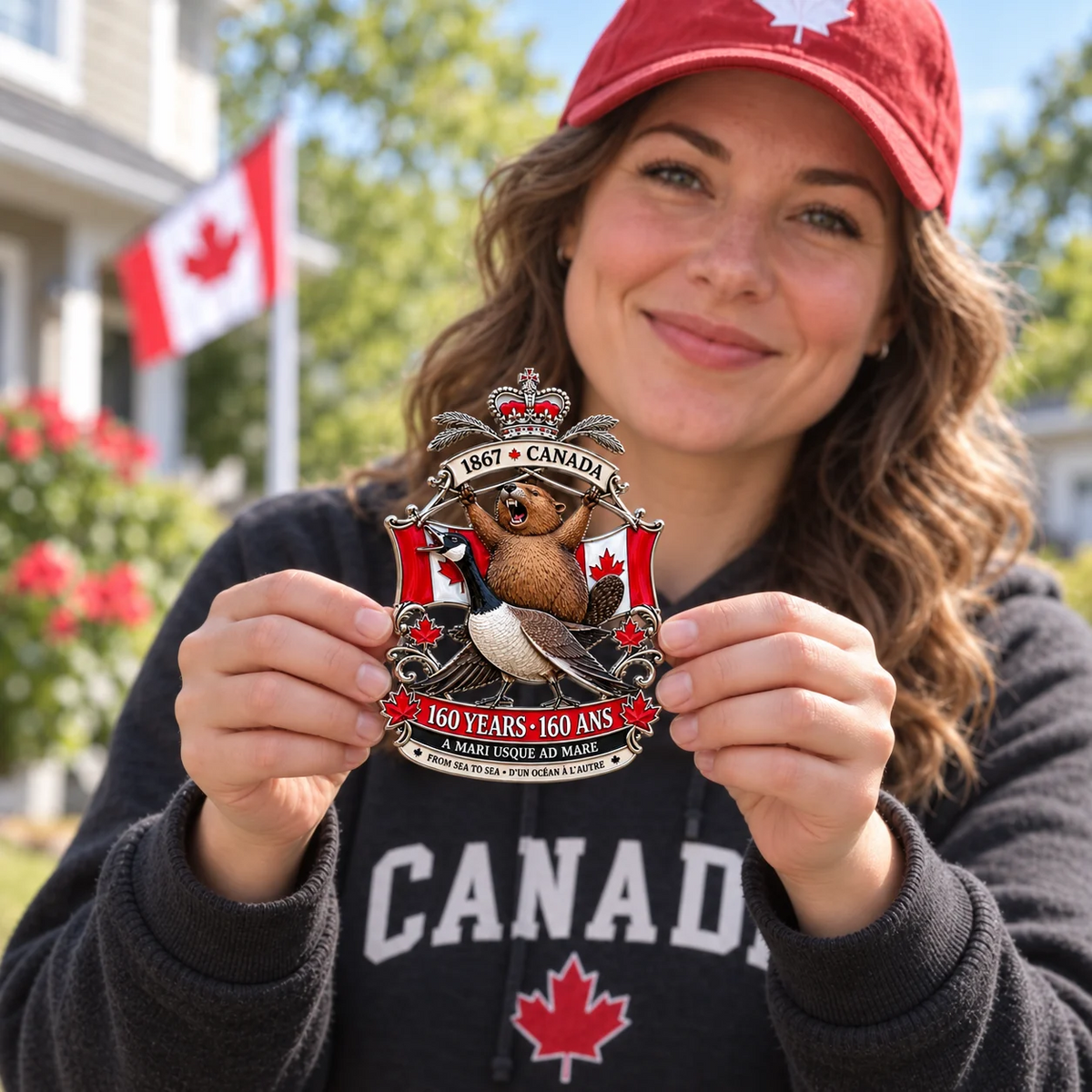 🍁Canada 160th Anniversary “A Mari Usque Ad Mare” Tribute Metal Car Emblem