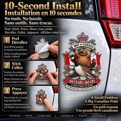 🍁Canada 160th Anniversary “A Mari Usque Ad Mare” Tribute Metal Car Emblem