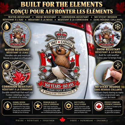 🍁Canada 160th Anniversary “A Mari Usque Ad Mare” Tribute Metal Car Emblem