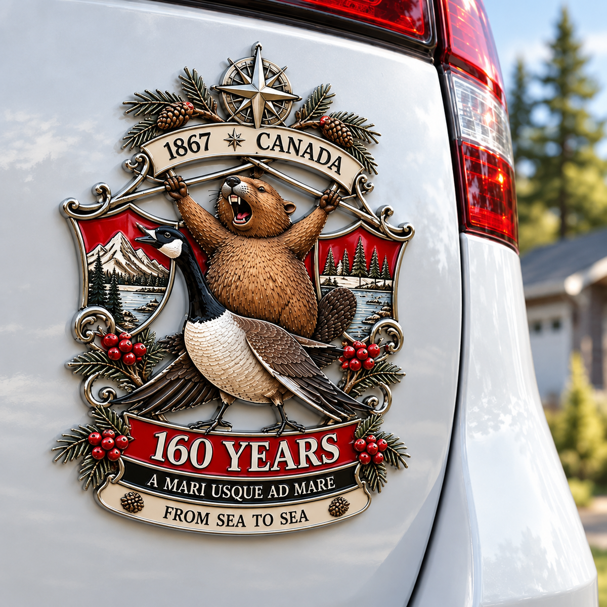 Canada 160th Anniversary Metal Car Emblem