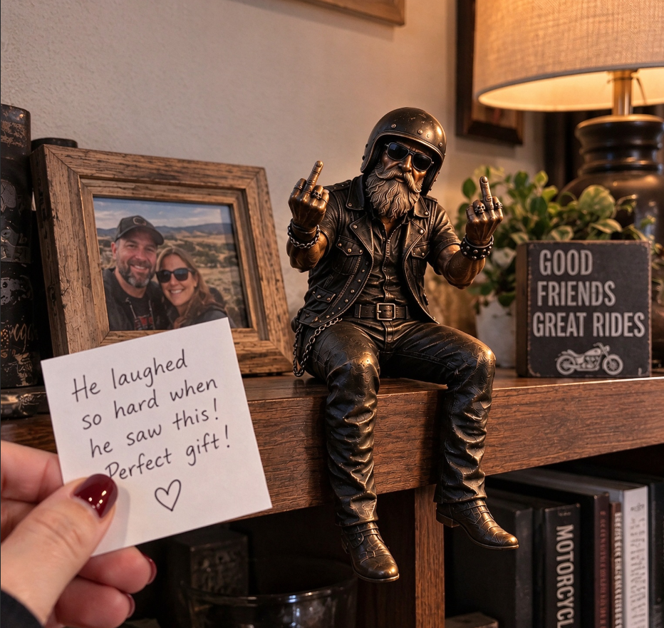 Old Biker Soul figurine motorcycle lover gift