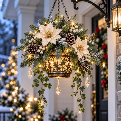 🔥 LAST DAY 50% OFF 🔥🎄 Christmas Porch Glow™ – Pre-Lit Holiday Lantern & Evergreen Decor | 3 Festive Styles