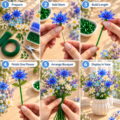 🌸 DIY Beaded Flower Bouquet Kit | Create Your Own Forever Blooming Crystal Flowers