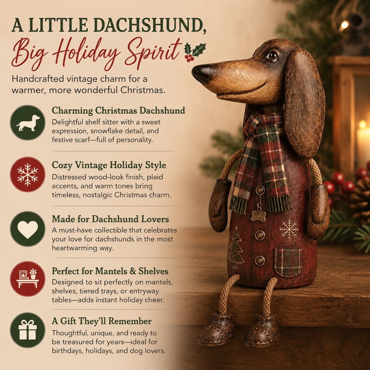 Dachshund Shelf Sitter size