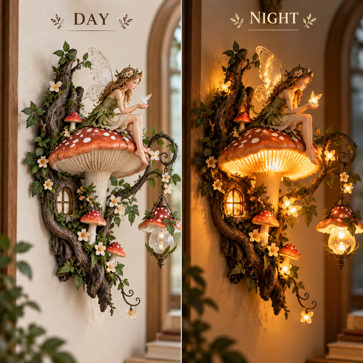 Fairy mushroom wall light craftsmanship