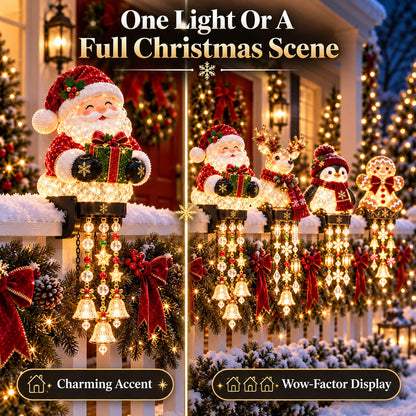 🎄 Christmas Porch Railing Lights – 4 Festive Character Designs