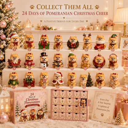 ⏰Limited Stock 50% OFF - 24 Days of Christmas Pomeranians Advent Calendar | 24 Unique Figures