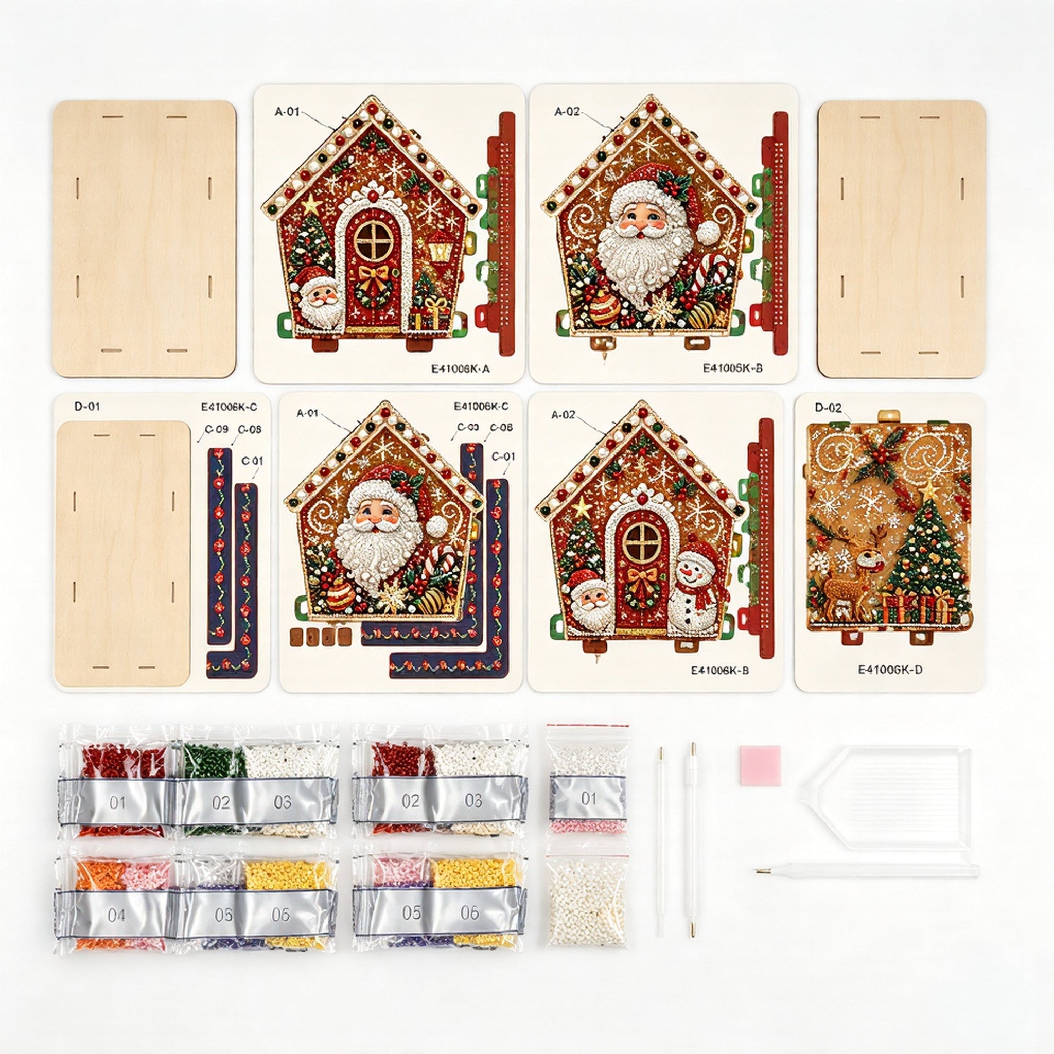 DIY Pearl Art Christmas Kit Contents