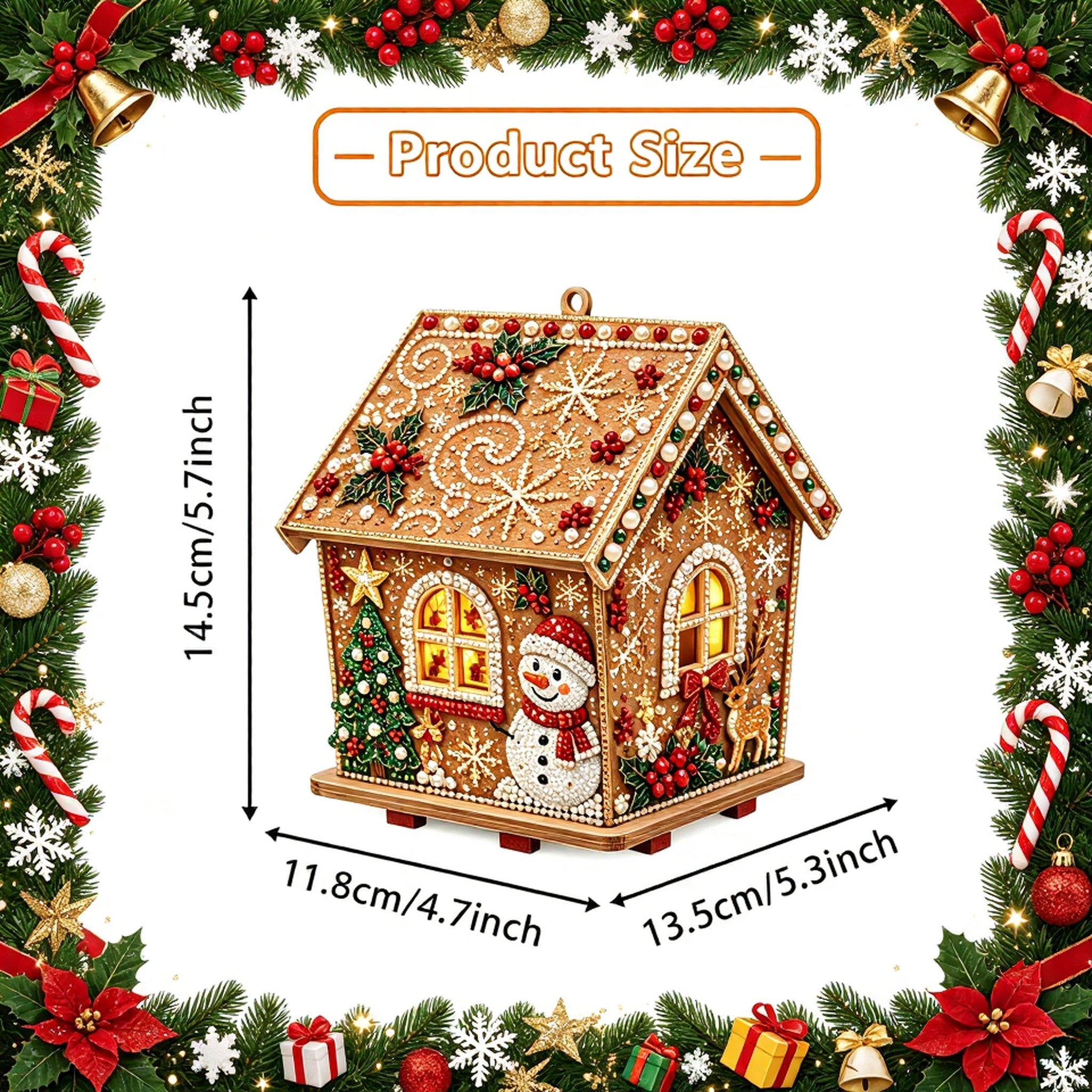 DIY Pearl Art Christmas House Size