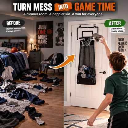 🏀  Basketball Laundry Hoop — Turn Mess Into Game Time