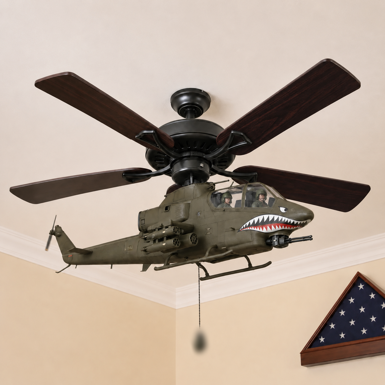 🔥 LAST DAY 50% OFF-🚁 Helicopter Ceiling Fan Decoration – Flying Aviation Display